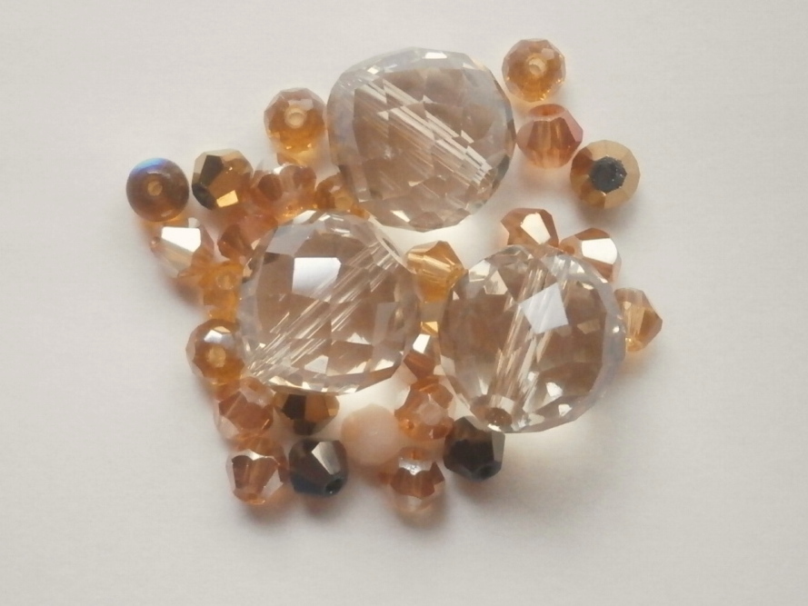 ガラスビーズ★多面カット★ブラウン系★e拍卖