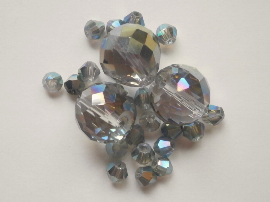 ガラスビーズ★多面カット★モスグリーン系★a拍卖