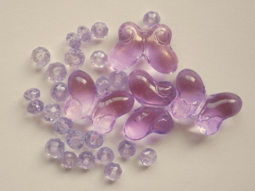 ガラスビーズ★蝶々★タイプ E★ライラック系★d拍卖