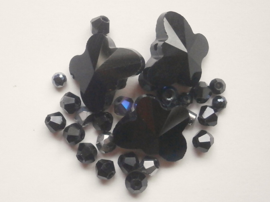 ガラスビーズ★蝶々★タイプ C★ブラック系★A拍卖