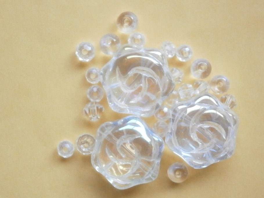 ガラスビーズ★ローズ★クリア系★②拍卖