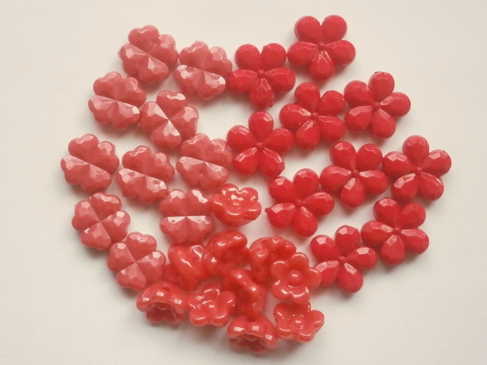 アクリル★フラワー★ミックス★レッド拍卖