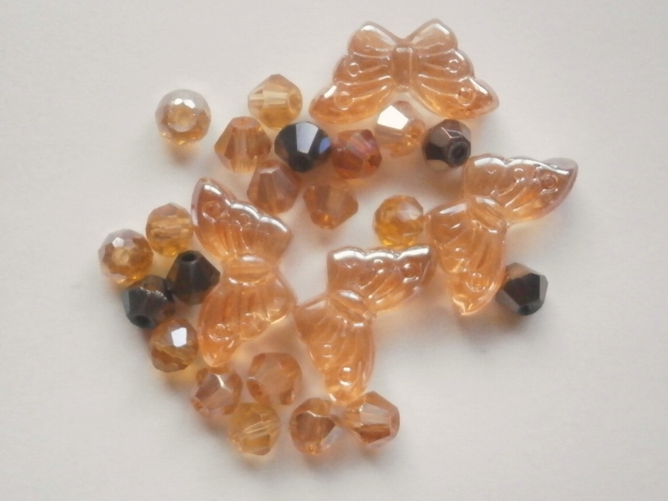 ガラスビーズ★蝶々★タイプ B★ブラウン系★F拍卖