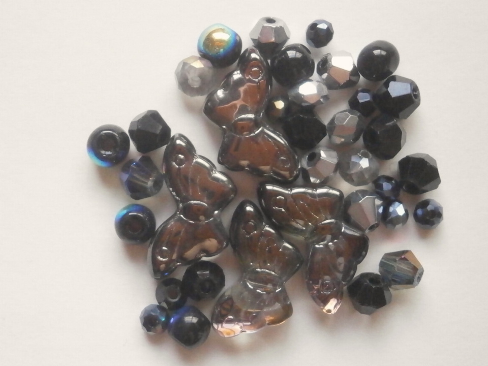 ガラスビーズ★蝶々★タイプ B★ブラック系★a拍卖