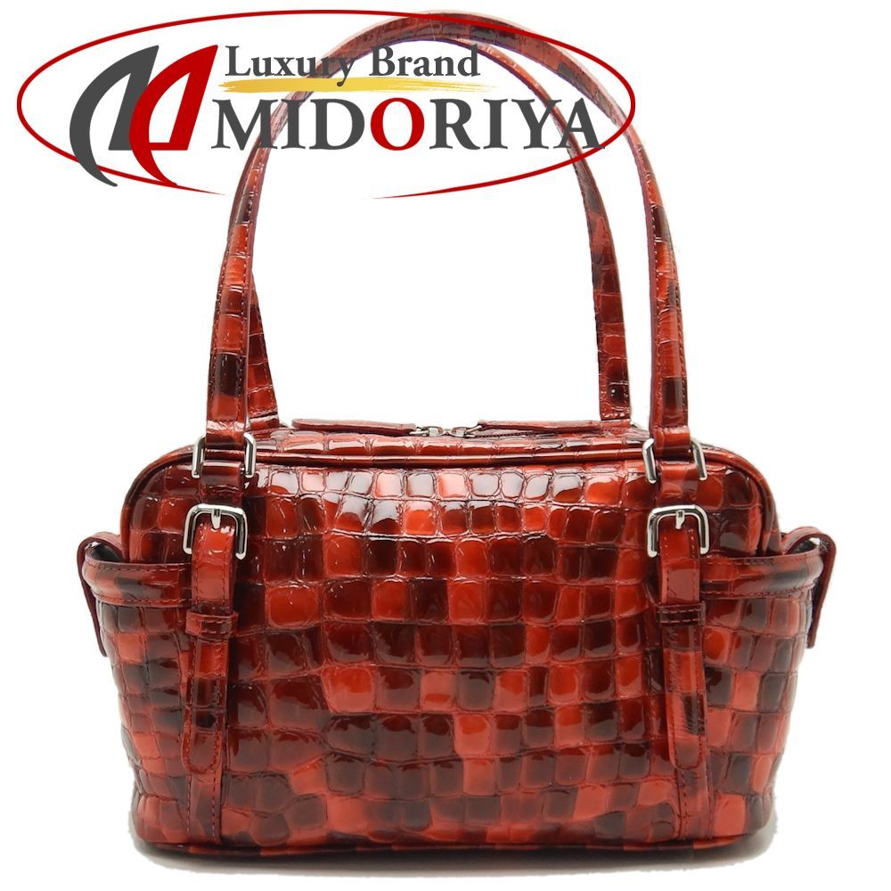 コッコフィオーレ COCCO FIORE ハンドバッグ 型押し パテントレザー レッド / 250534【中古】拍卖