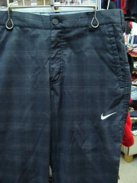 NIKE ナイキ クロップ丈 ポリエステルパンツ グレーチェック (W31)拍卖