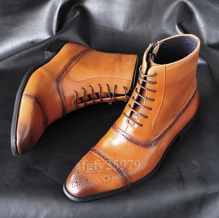 A39☆新品ショートブーツ メンズ ウエスタンブーツ ワークブーツ エンジニアブーツ ミリタリーブーツ 作業靴24.5~28cm選択可拍卖