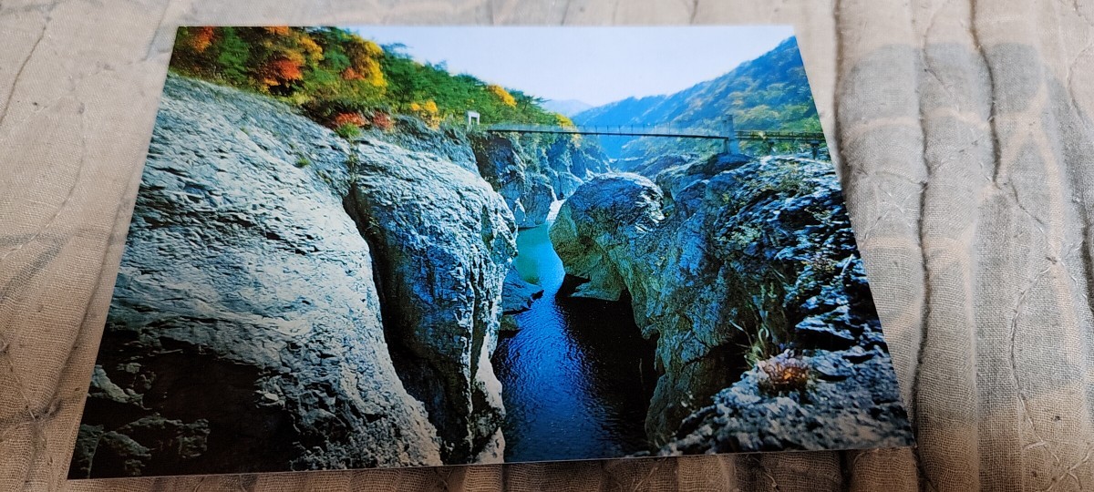 0872 絵葉書 鬼怒川・川治温泉 竜王峡 むささび橋拍卖