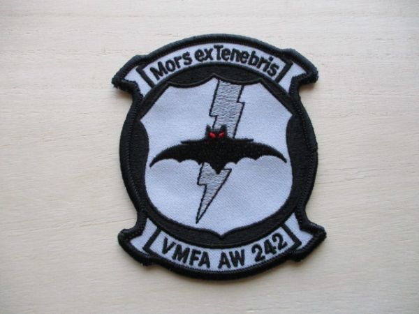 【送料無料】アメリカ海兵隊242 SQUADRONパッチVMFA-242ワッペン/batsコウモリ岩国基地patch米海兵隊USMC LightningIIステルス戦闘機 M81拍卖