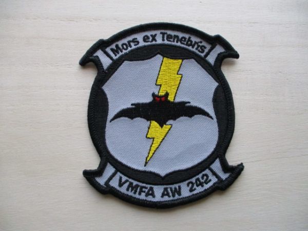 【送料無料】アメリカ海兵隊242 SQUADRONパッチVMFA-242ワッペン/MORS EX TENEBRIS岩国patch米海兵隊USMC LightningII ステルス戦闘機 M81拍卖