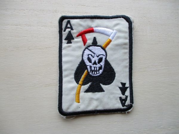 【送料無料】レプリカ ベトナム戦争 パッチ刺繍ワッペン/トランプAスペード死神PATCHナム戦ma1米軍 アメリカ軍TATTOO南ベトナム軍Army M84拍卖