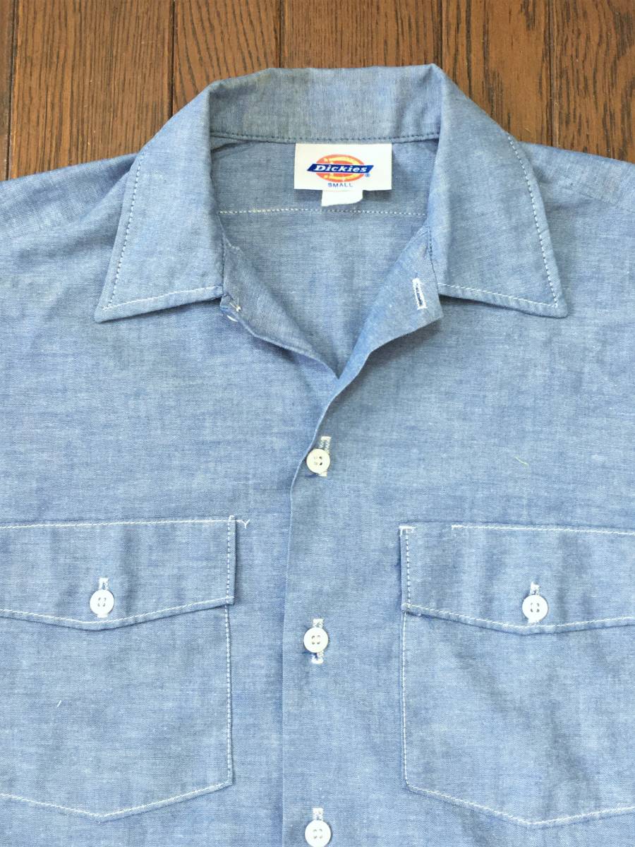 USA製 DICKIES ディッキーズ 半袖 ブルー シャンブレーシャツ S アメリカ製 検索 ワーク チカーノ スケボー バイカー 作業着拍卖