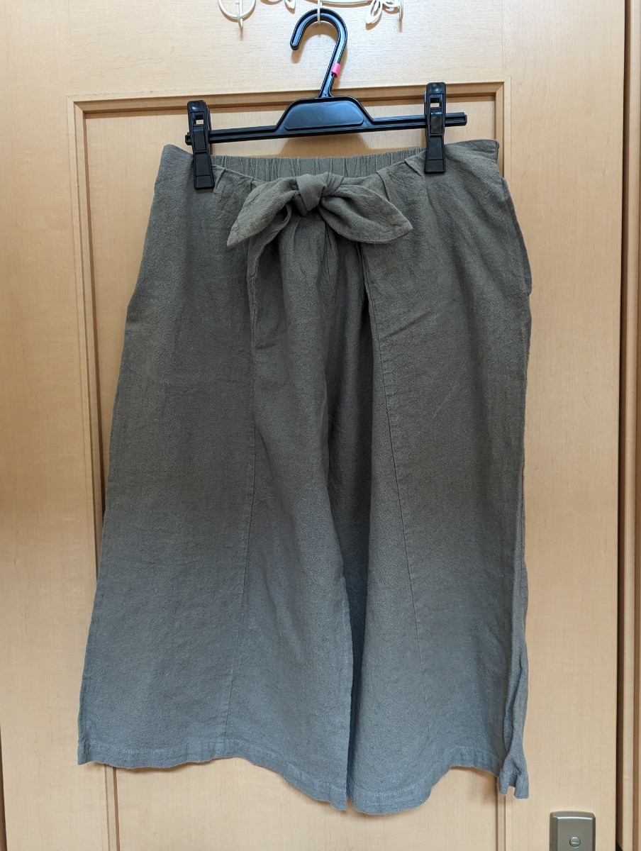サイズM☆レディース☆綿麻混・ガウチョパンツ・送料込み拍卖