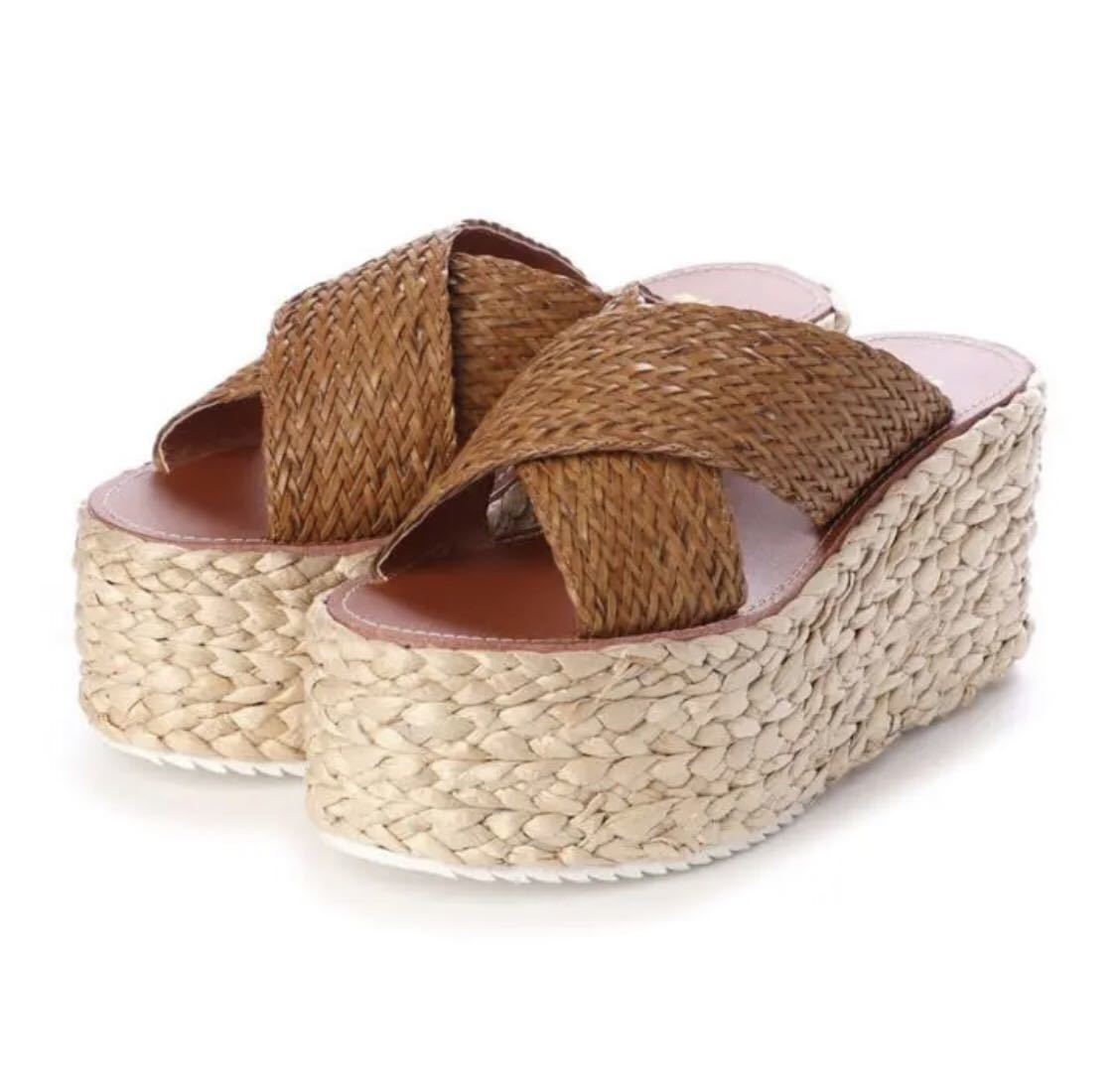 minia ミニア ウェッジソールサンダル 厚底 size LL 25.0㎝拍卖