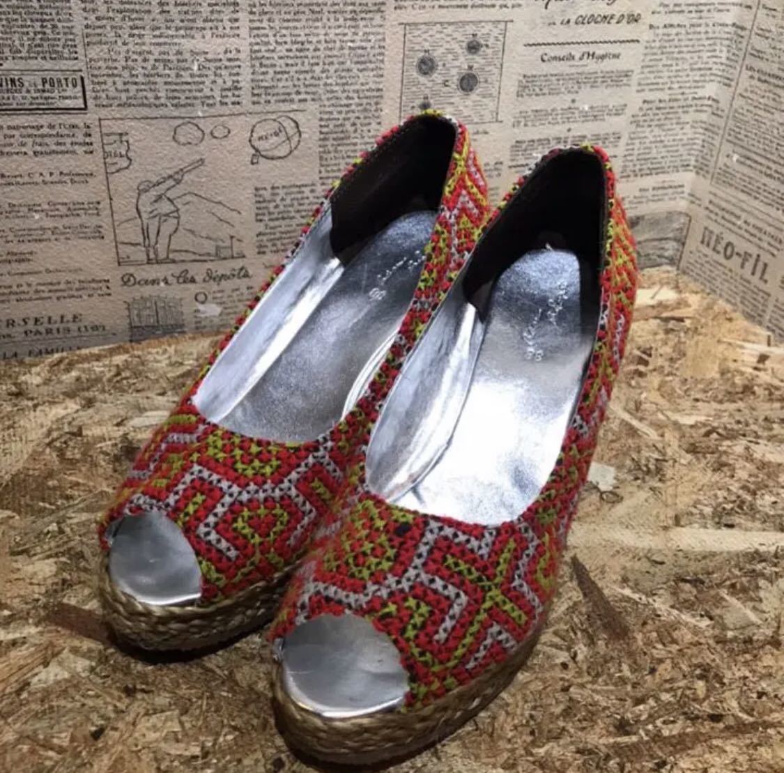 adam et rope アダムエロペ ウェッジソールサンダル size 38拍卖