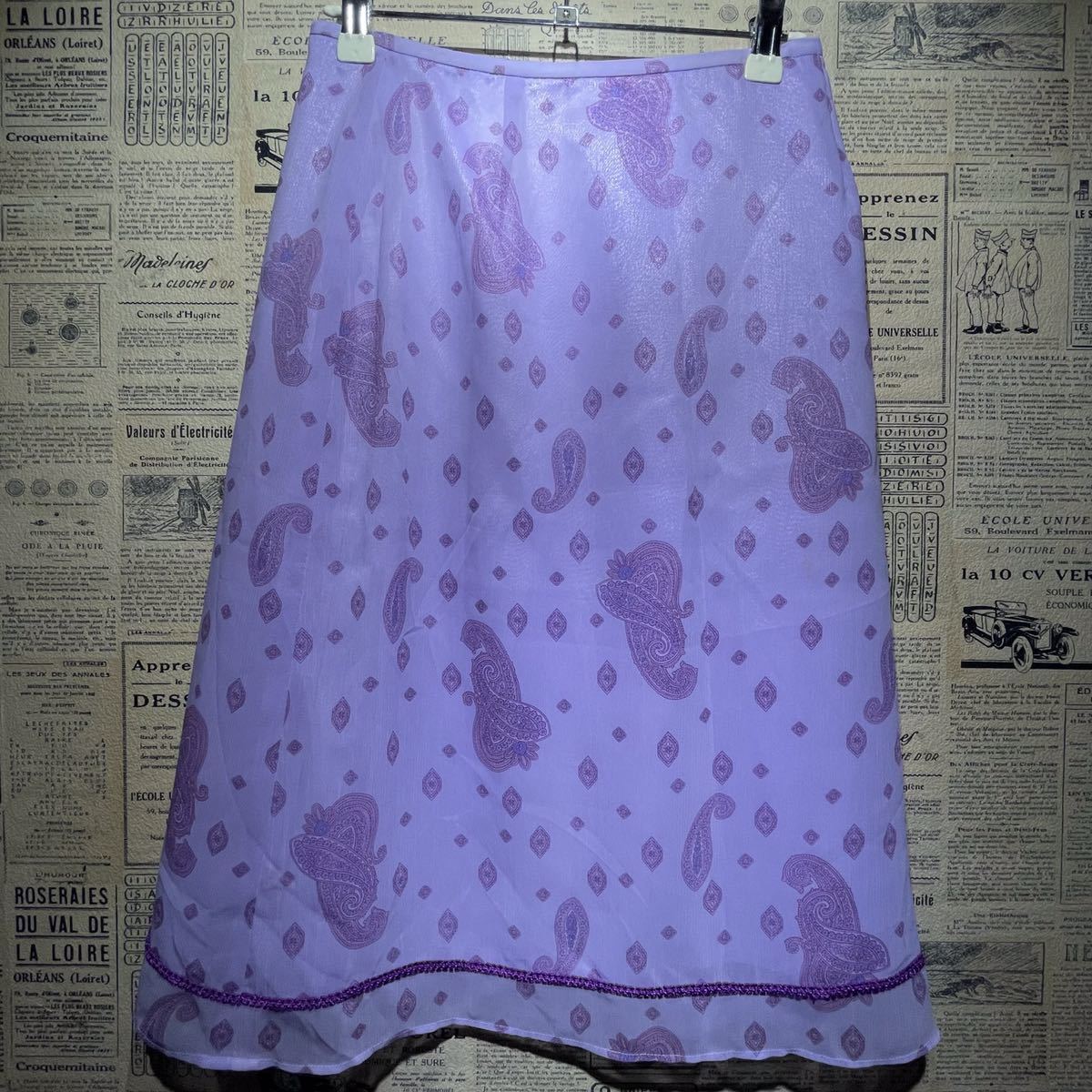 ELLE エル ペイズリー柄 膝丈スカート size 38拍卖