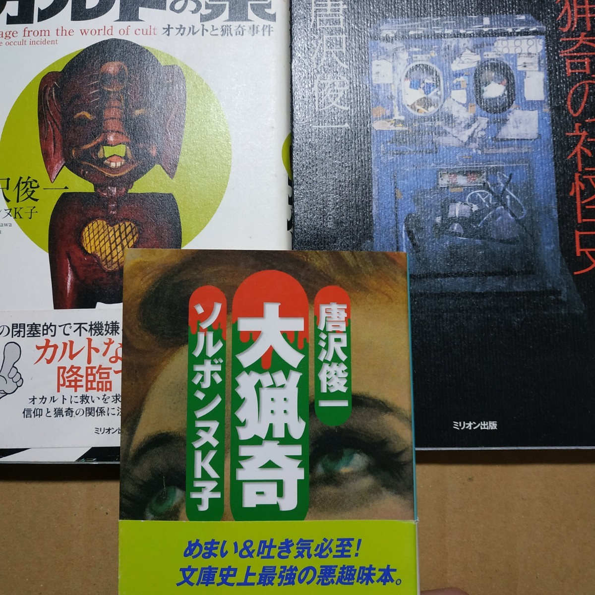 唐沢俊一3冊 カルトの泉 大猟奇 猟奇の社怪史 ソルボンヌK子 社会史 送料210円 検索→数冊格安 面白本棚拍卖