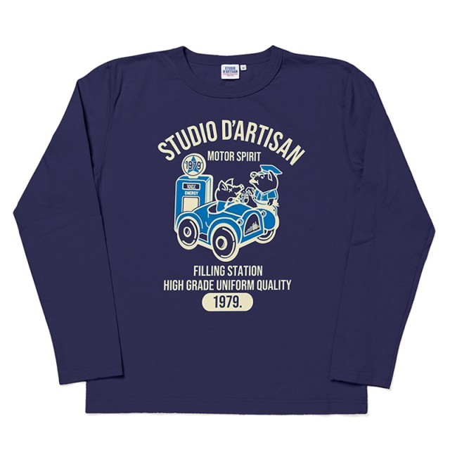 未使用 ステュディオ・ダルチザン STUDIO D'ARTISAN プリント長袖Tシャツ拍卖