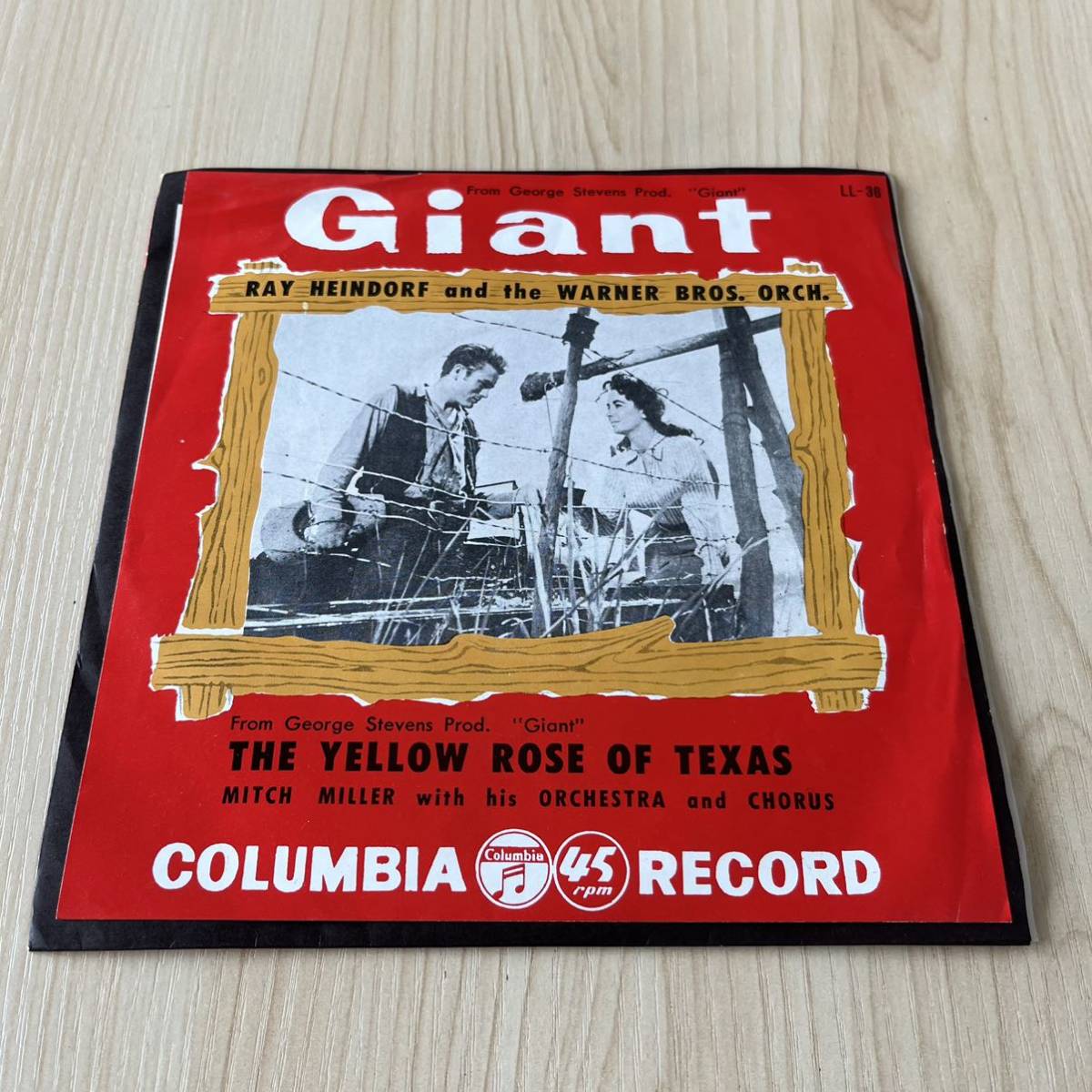 【国内盤7inch】ジャイアンツ テキサスの黄色いバラ Giant THE YELLOW ROSE OF TEXAS / EP レコード / LL-36 / 映画サントラ /拍卖