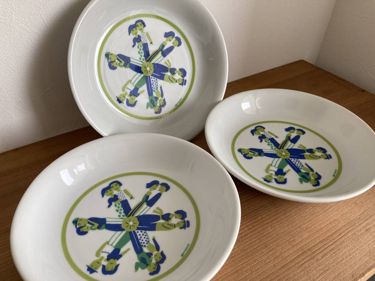 昭和レトロ キューピー Kewpie  ノベルティ パスタ皿 カレー皿 3皿セット拍卖