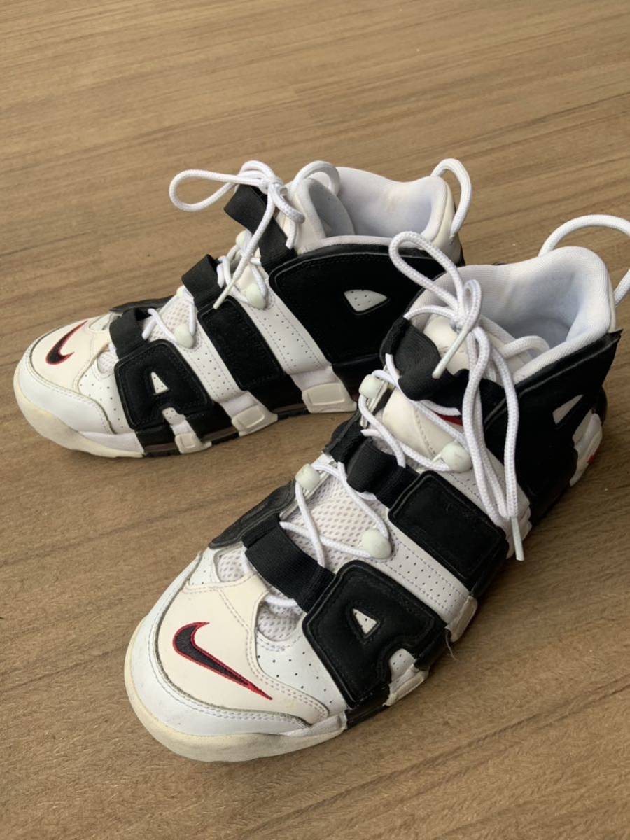 限定◇ナイキ エア モア アップテンポ スニーカー NIKE AIR MORE UPTEMPO Scottie Pippen モアテン 白 黒 メンズ ピッペン29cm拍卖