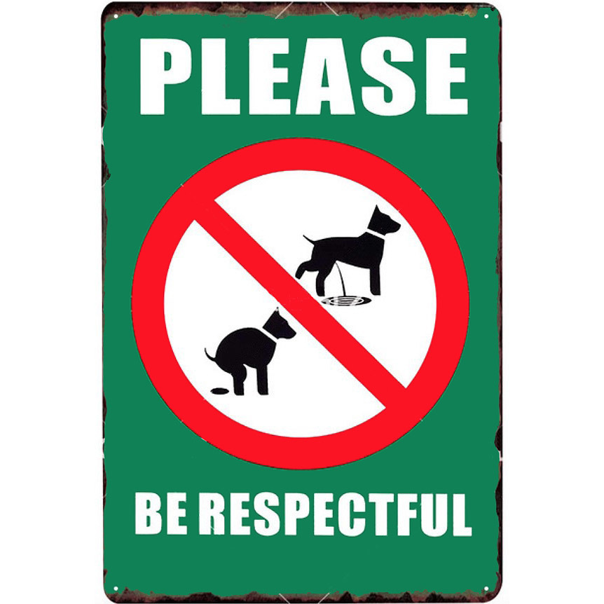 A2687 メタル サイン ブリキ 看板 金属 製 プレート おねがい 動物 ペット 犬 トイレ 糞 うんち 禁止 掃除 片付け【2323】拍卖