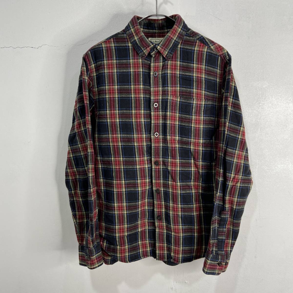 ☆送料無料☆LLBean☆エルエルビーンチェック柄長袖フランネルシャツ☆M☆コットン☆E23拍卖