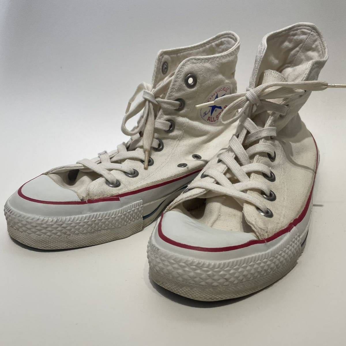 80s CONVERSE ALL STAR HI 4 1/2 USA製 ビンテージ コンバース オールスター ハイ 23.5cm 生成 90s拍卖
