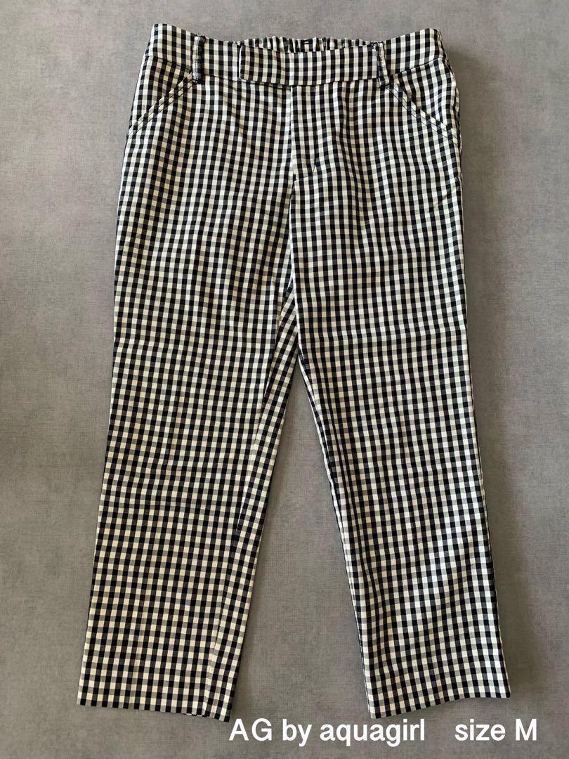 美品 AG by aquagirl チェッククロップドパンツ 春夏秋拍卖