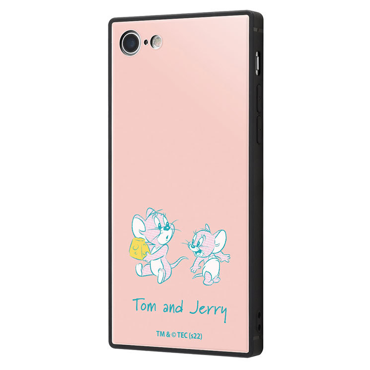 iPhone SE3 SE2 スマホ ケース カバー トムとジェリー ピンク タフィー チーズ トムジェリ 耐衝撃 ストラップホール エアクッション拍卖