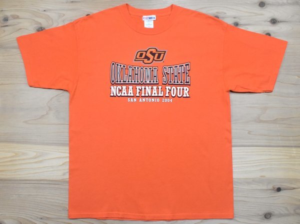 2000sUSA古着 STEP AHEAD NCAA オクラホマ州立大学カウボーイズ Tシャツ sizeXL オレンジ カレッジ ビッグ 大きいサイズ アメリカ 2000年代拍卖