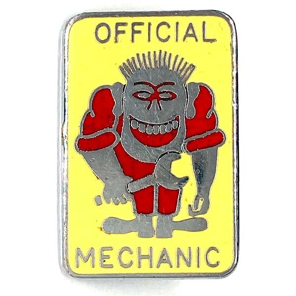 オフィシャル メカニック ピンバッジ イエロー/シルバー OFFICIAL MECHANIC Pin Yellow/Silver ピンズ バイカー Pins Biker拍卖
