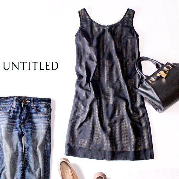 ☆☆ 美品 UNTITLED アンタイトル ☆☆ 綺麗め 総柄 シャドー ワンピース 9号 M 春 夏 23D05拍卖