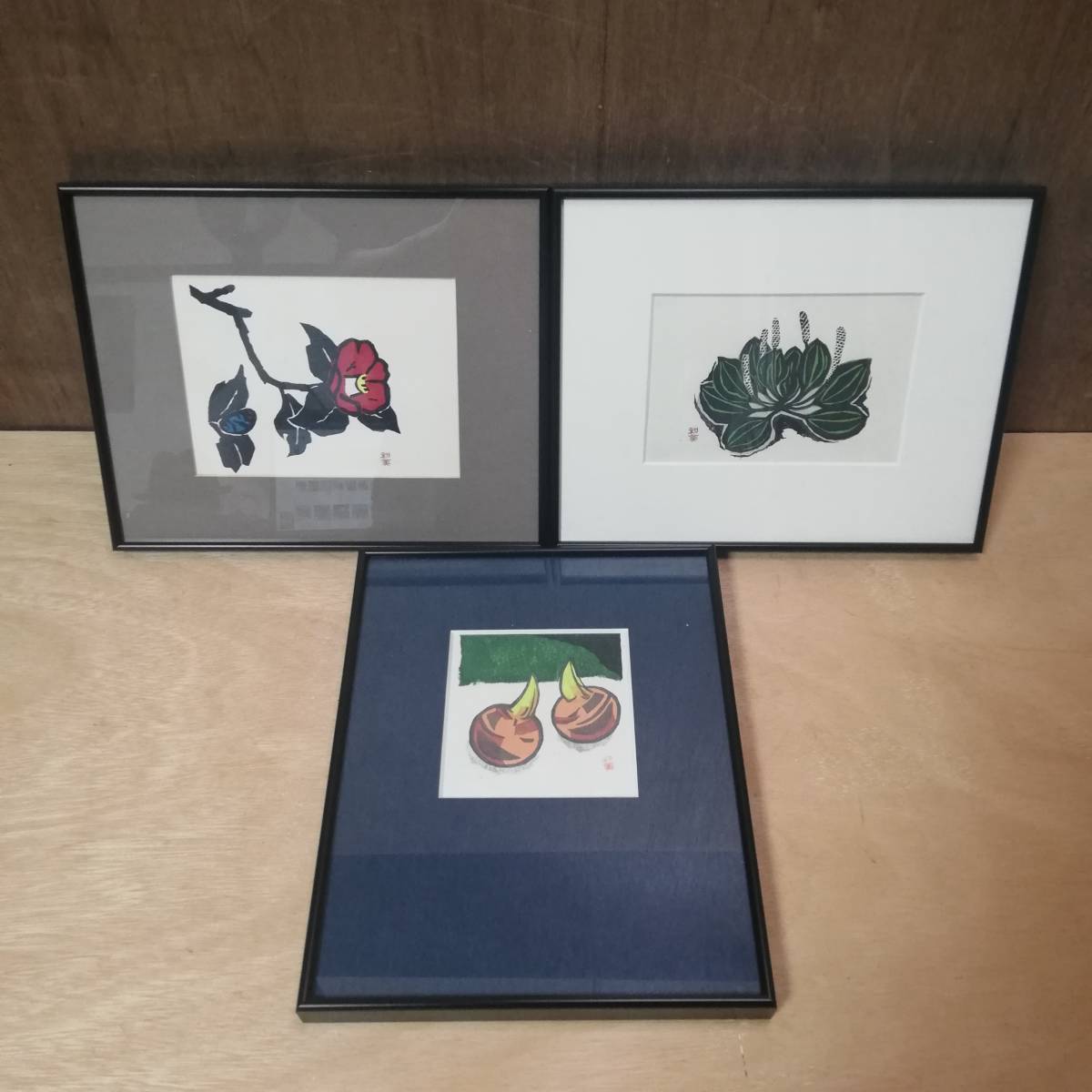 木版画 3枚 まとめ 20cm×25cm拍卖