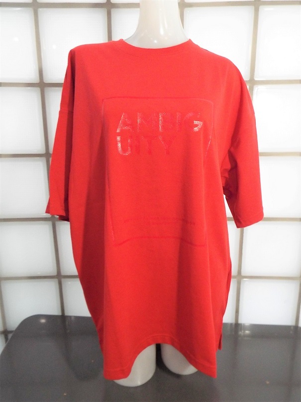 ボーメール レッド Lサイズ 天竺 吸水速乾 UVカット ポリエステル70%,綿30% 半袖Tシャツ ワイドシルエット 新品 BEAUMERE拍卖