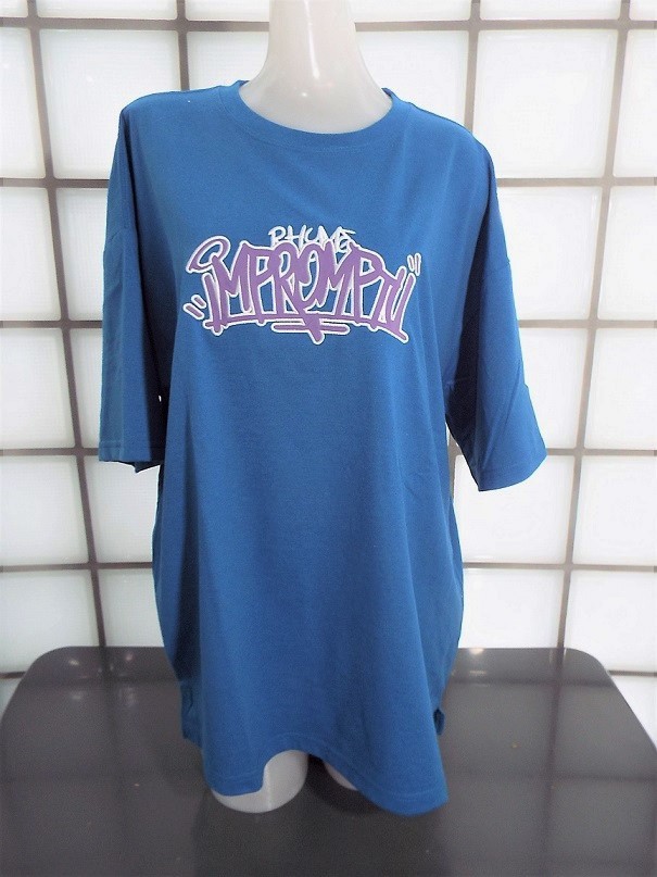 ボーメール IMPROMPTII ブルー Lサイズ 天竺 吸水速乾 UVカット ポリエステル70%,綿30% 半袖Tシャツ ワイドシルエット 新品 BEAUMERE拍卖