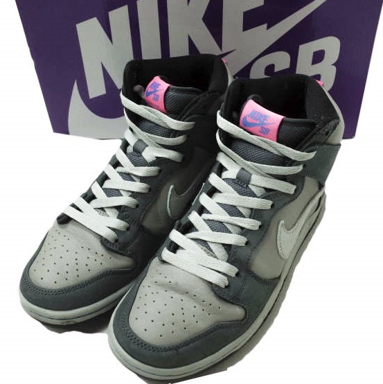 NIKE SB ナイキエスビー 22SS Dunk High Pro Medium Grey ダンク ハイ プロ ミディアムグレー DJ9800-001 US8/26cm Grey/White/Pink g11395拍卖