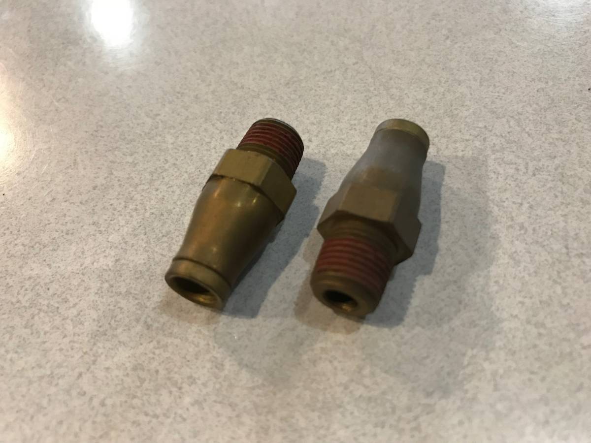 エアサスホースワンタッチジョイント 耐熱真鍮製 1/4H-1/8NPT-S 2個拍卖
