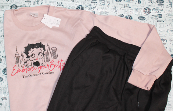 (^-^)BettyBoop上下セット♪LLピンク拍卖