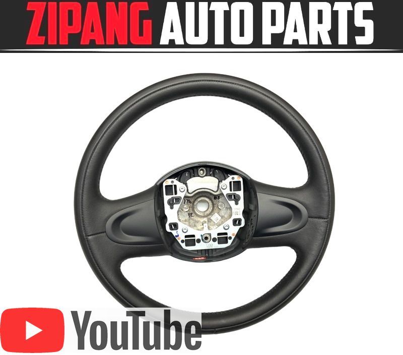 MN024 R60 XD20F ミニ クロスオーバー クーパーD 本革 ステアリング ハンドル 2本スポーク ◆黒革/ブラック 【動画有り】○拍卖