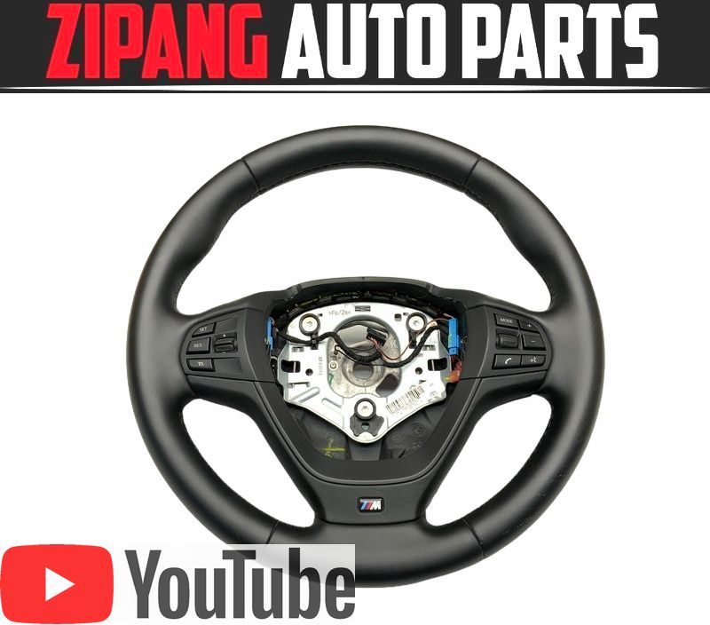 BM035 F25 WY20 X3 X-d 20d Mスポーツ 本革 ステアリング ハンドル パドル/スイッチ付 ◆黒革 ▲スリキズ【動画有り】○拍卖