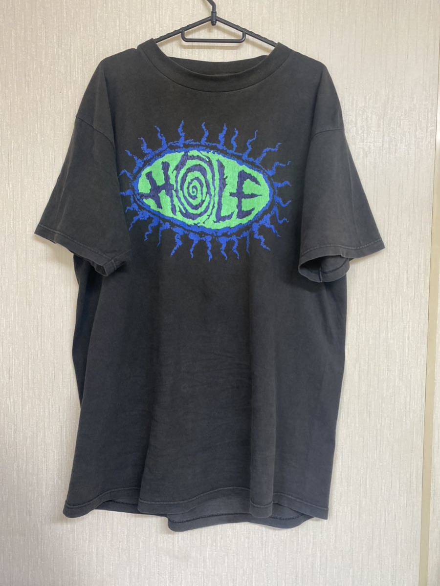 激レア90'S HOLE Tシャツ ヴィンテージ ブラック サイズXL USA製 コートニーラブ giantタグ NIRVANA バンドTシャツ 当時物拍卖