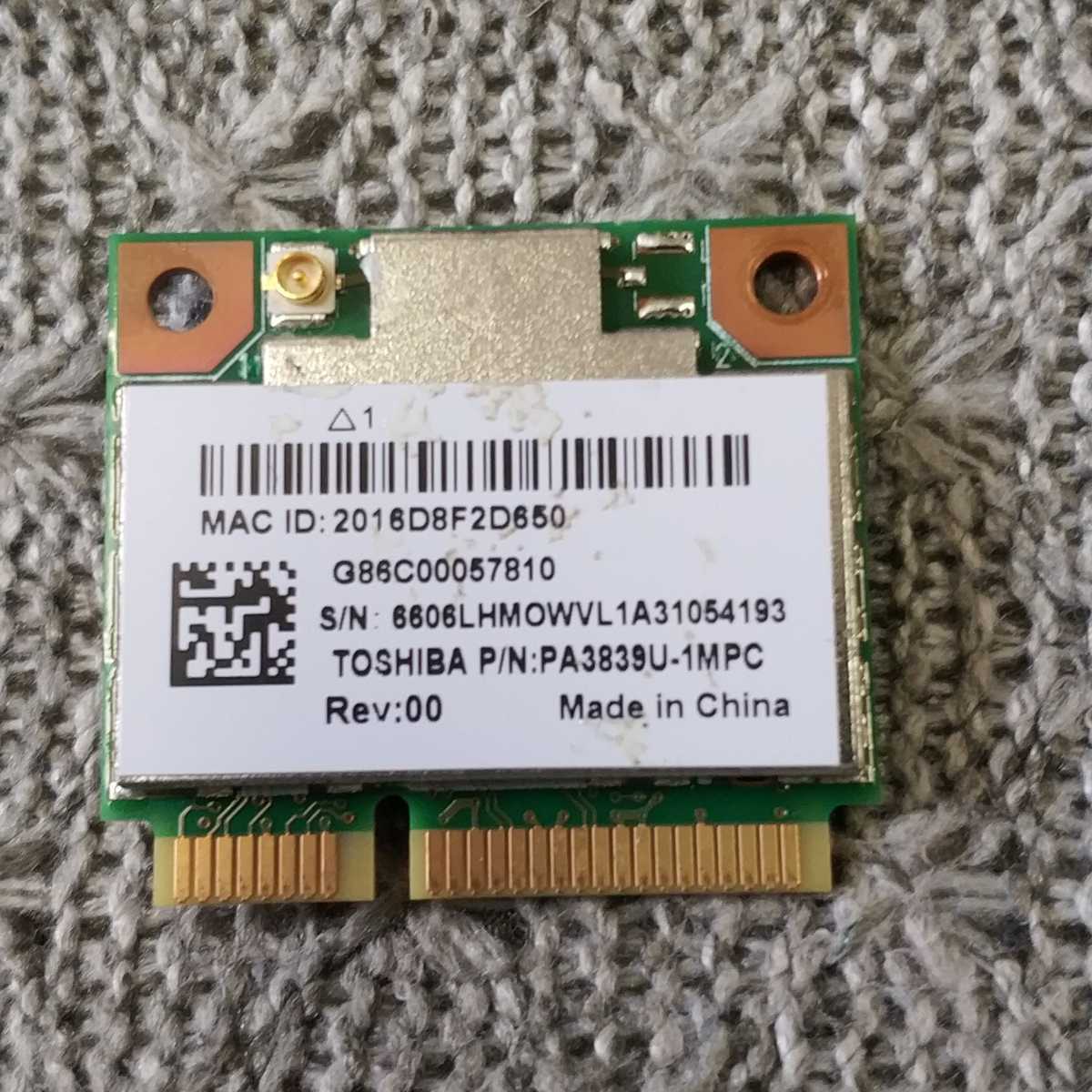 即日発 送料63円~ 東芝 dynabook T552/36FB PT55236FBFB 等用 WIFI 無線LANカード PA3839U-1MPC WN6606LH RTL8188CE ★動作確認済 W088拍卖