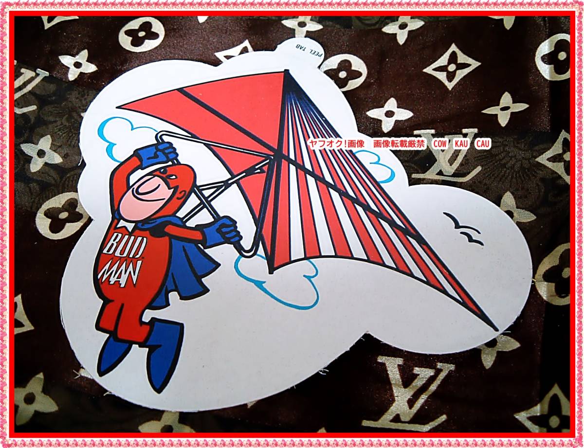 レトロ BUDMAN バドマン バドワイザー キャラクター 宣伝用 ステッカー グライダー ◆ レア シール ノベルティ 企業物 拍卖