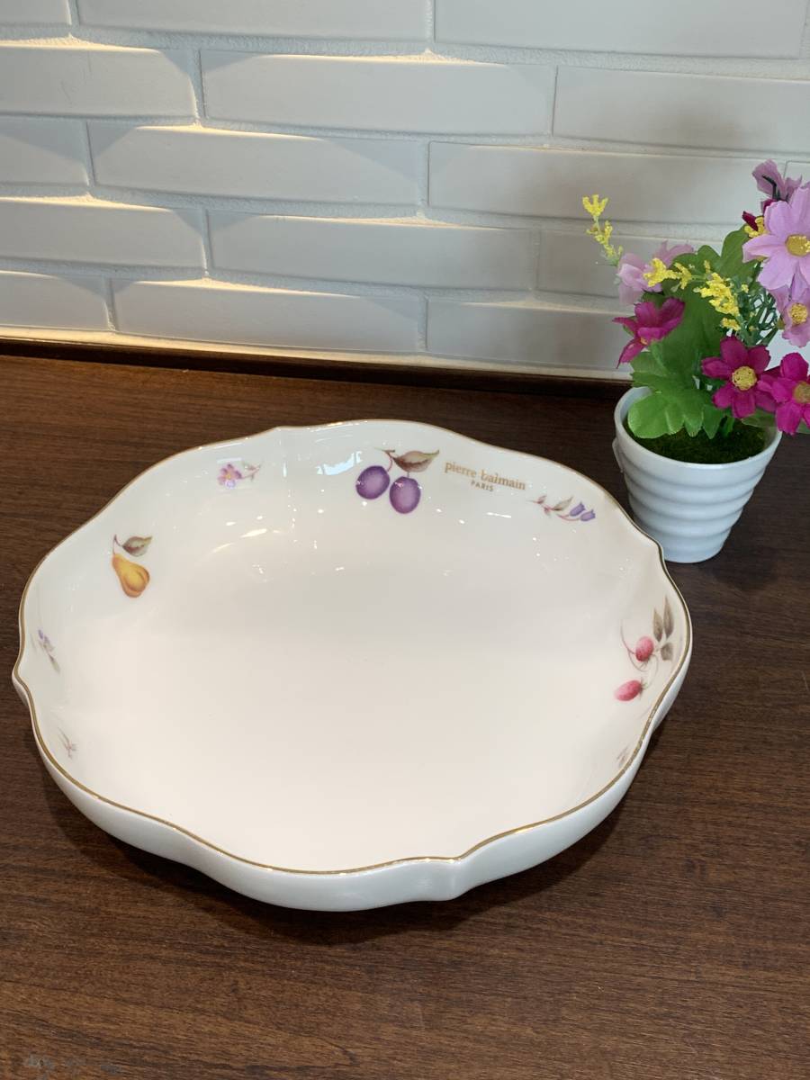 ★コレクター必見!! pierre balmain PARIS ピエールバルマン ビンテージ フルーツ 果物 柄 深皿 皿 食器 インテリア 洋食器 中皿 F051217拍卖
