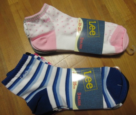*送料無料*新品*Lee*23-25㎝*ソックス3足×2*メッシュ*ブルーピンク*拍卖