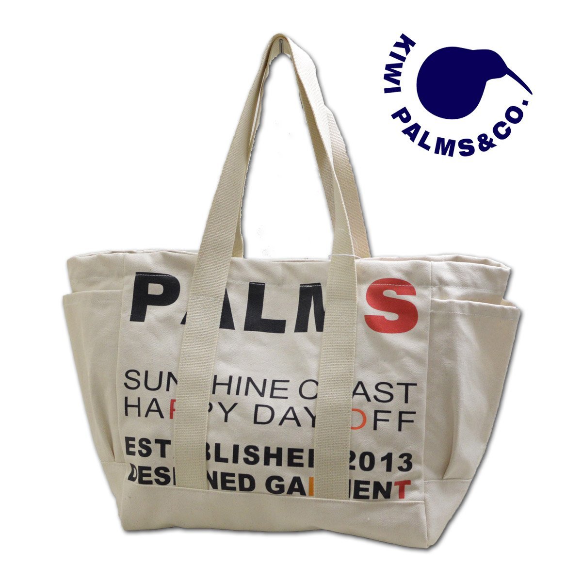 2023新作【キウイ KIWI】トートバッグ 白 KIWI9BA01U231-01 Palms&co. ゴルフ リゾート おしゃれ ガーデントート 帆布コットン @拍卖