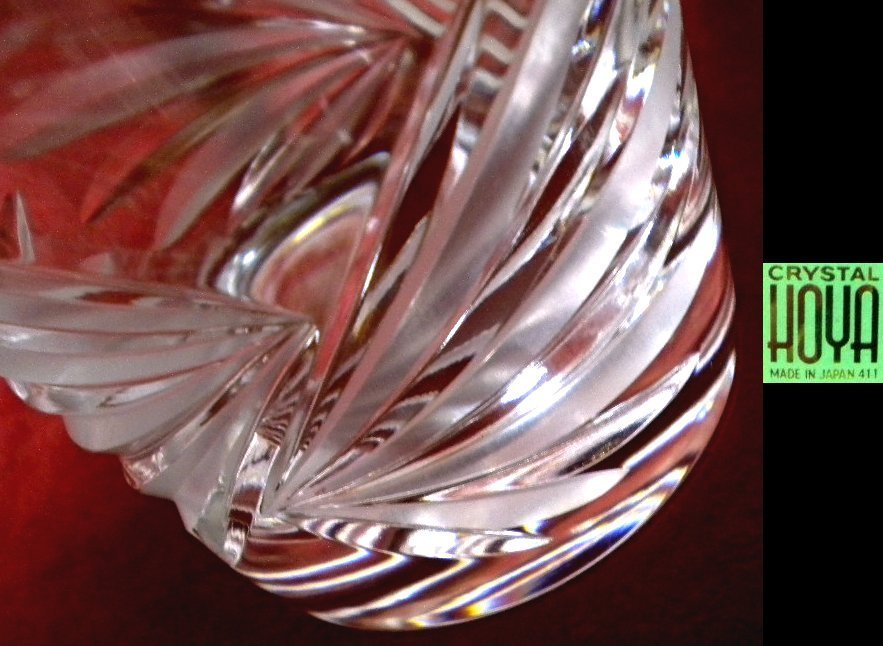 売切 HOYA クリスタル スピンドルカット オンザ ロックグラス容量300cc 纏購入特典有 B/F 寸法φ上88/下66×H93mm 重量400g 口元厚1.8mm拍卖