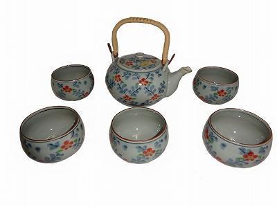 有田焼 高麗梅土瓶茶器 湯呑み拍卖