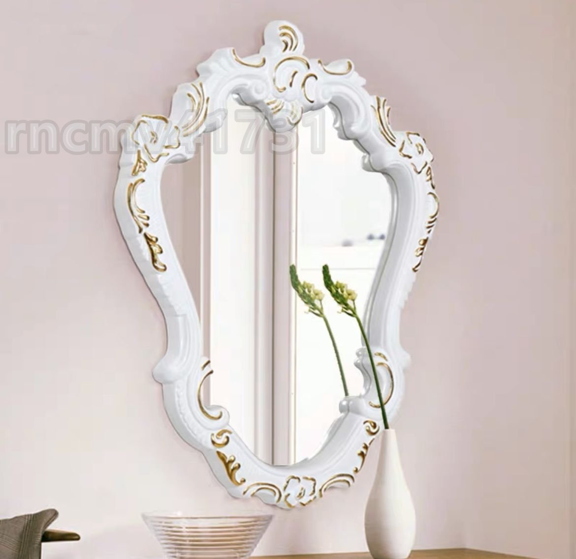 「81SHOP」★★高級豪華鏡★★芸術品 アンティーク調 壁掛け鏡 壁掛け 壁掛けミラー ウォールミラー 87cmx66cm 大きいサイズ拍卖